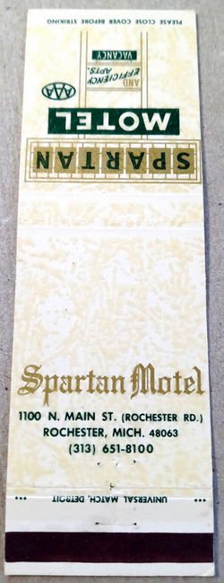 Downtown Inn (Spartan Motel, Spartan Inn) - Matchbook